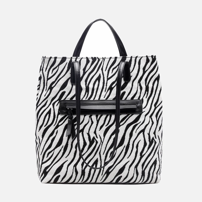 

Fashion Zebra Pattern Tote Bags For Women Casual Canvas Shopper Women Shoulder Bag Big Capacity Underarm Handbag Women's Bag New