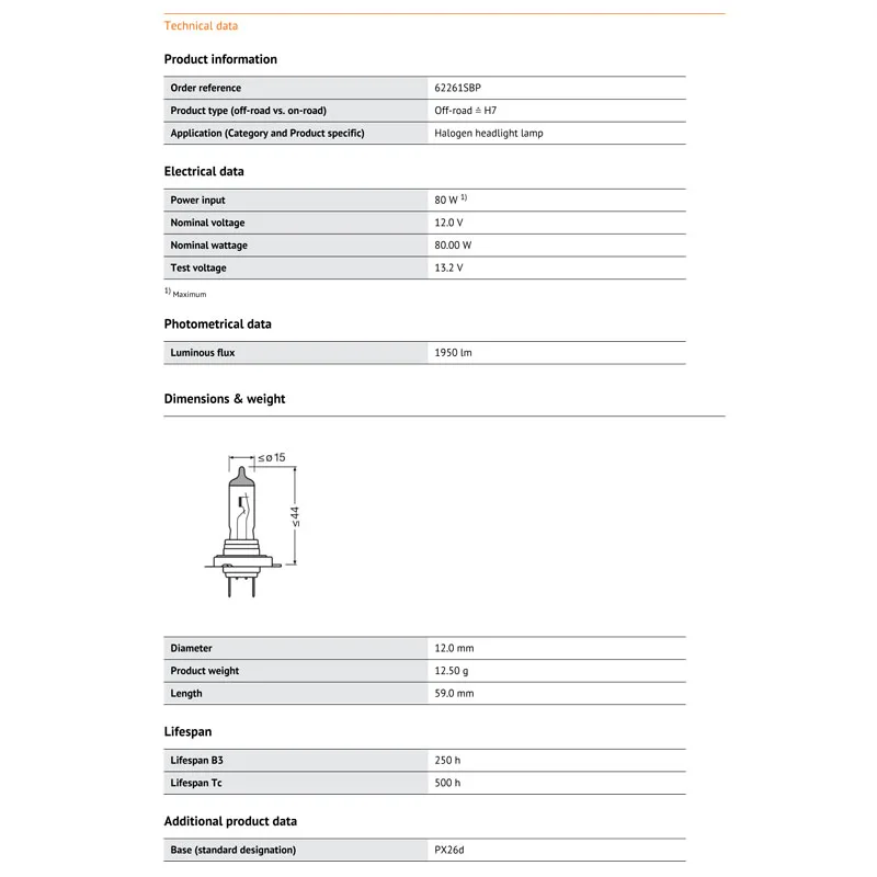 OSRAM H7 супер яркая Премиум 12 в 80 Вт внедорожная Автомобильная галогенная фара