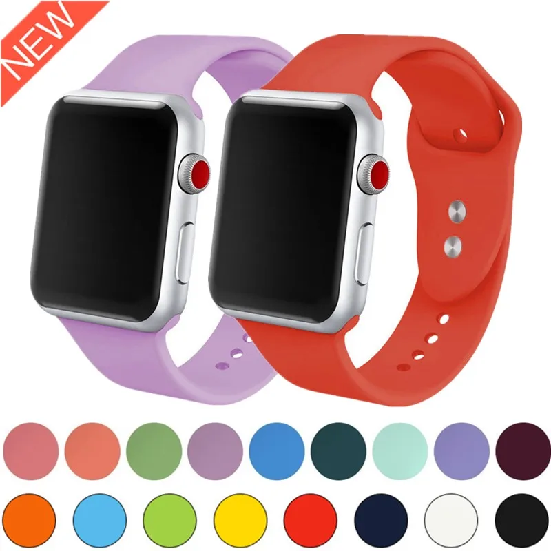 Сменный Браслет из мягкого силикона 40 44 мм для Apple Watch 4 спортивный ремешок часов 38