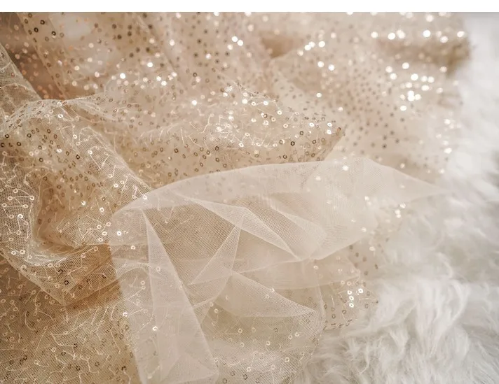 Женская длинная юбка с блестками блестящая сетчатая трапециевидная вышивкой и