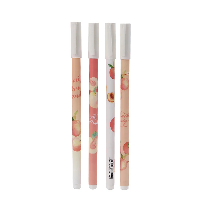 

2pcs/lot Gel Cute Sweet Peach Style Gel Pen School Office Supply Student Stationery 0.5mm Black Ink