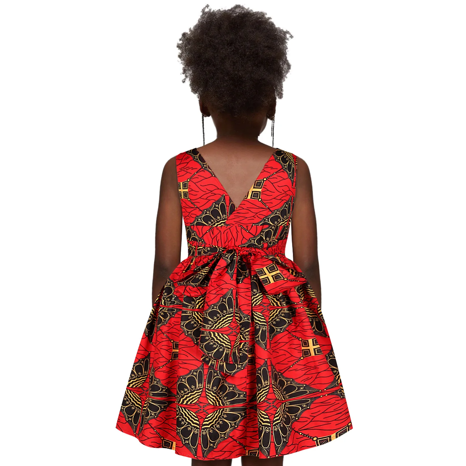 Африканские платья для девочек Дашики Анкара летнее платье с коротким рукавом