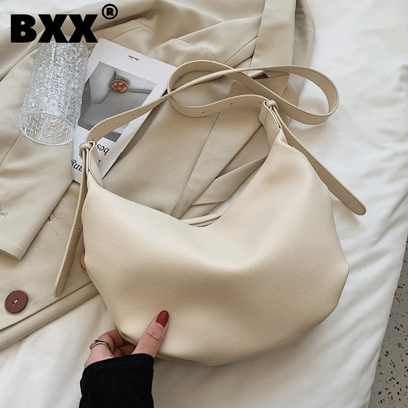 

[BXX] Женская Новая брендовая однотонная сумка из искусственной кожи с булочками, универсальная сумка через плечо, модная сумка 2021 GF0339