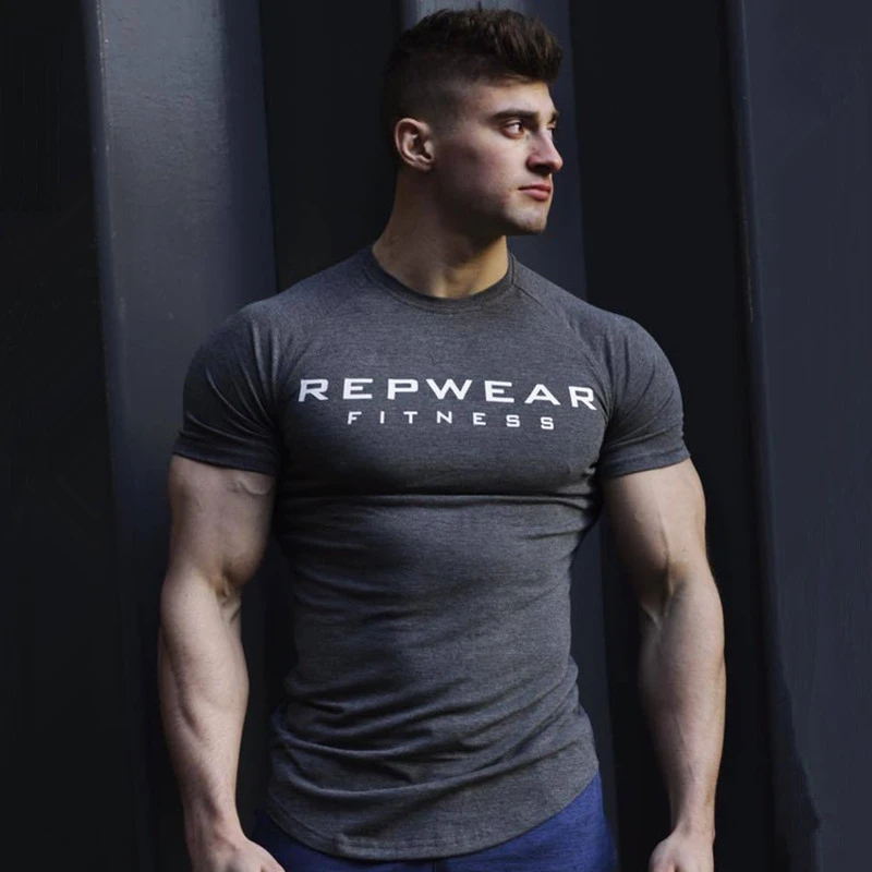 

Men's fitness fashion sports t - shirt spring and summer new brand t - shirt compression fast dry men's casual t - shirt