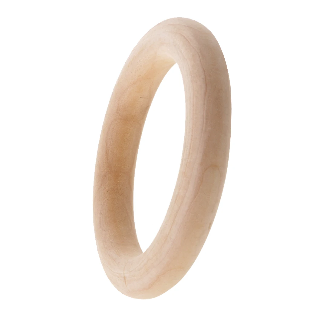 

6 Pieces Unfinished Round Wooden Bangle Bracelet DIY Handmade Wood Crafts