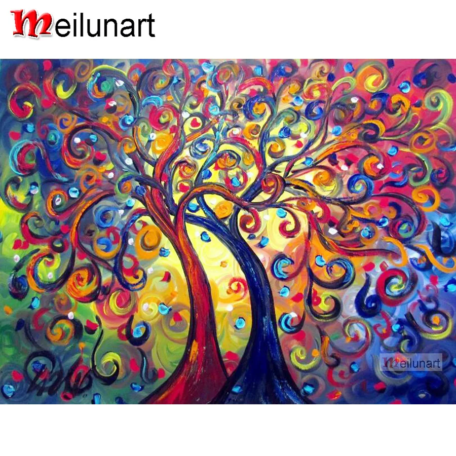

Colorful tree landscape 5d diamond painting cross stitch full square round drill diy diamond embroidery mosaic picture AS1576