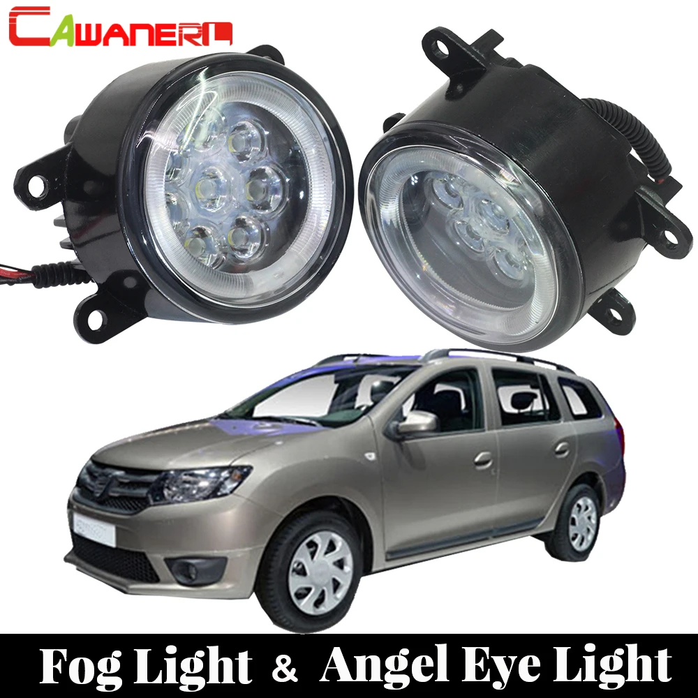 

Cawanerl 2 Pieces Car Accessories Fog Light LED Angel Eye Daytime Running Light DRL 12V High Bright For Dacia Logan 2004-2015