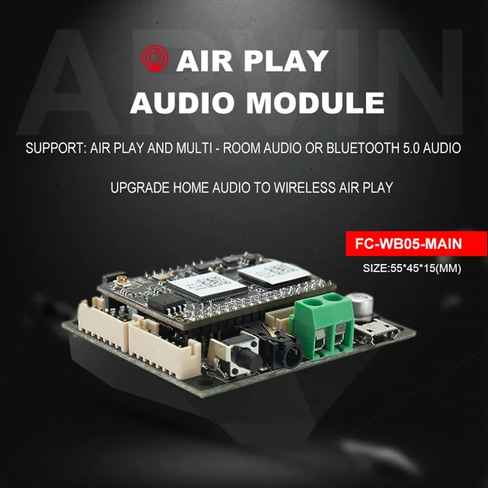 Ghtech WB05 Amp WiFi и Bluetooth 5 0 аудио приемник модуль I2S аналоговый ESS9023 выход звуковой