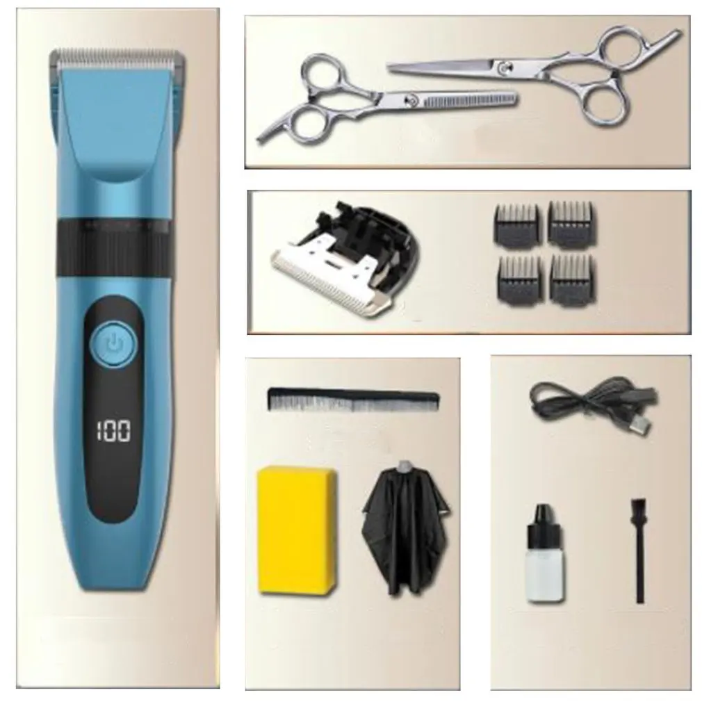 

Professional Barber Hair Clipper X5 LCD Display Rechargeable Electric T-Outliner Finish Cutting Machine Beard Trimmer