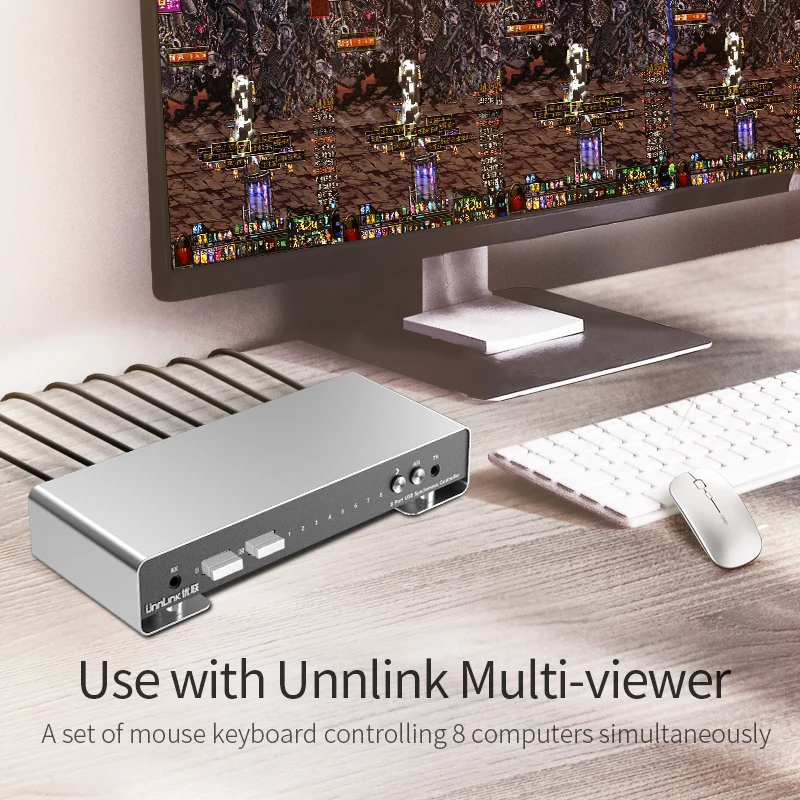 Синхронное управление Unnlink USB 8 портов ler KMV 1 комплект клавиатуры мыши