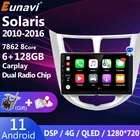 Eunavi 2 Din Android 11 автомобильный Радио мультимедийный видео плеер для Hyundai Solaris Accent Verna 2010 - 2016 2Din DVD головное устройство GPS