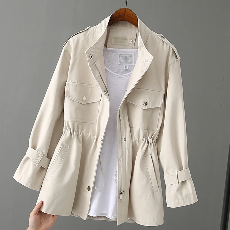 Женский Длинный Тренч весна осень британский стиль модная Корейская Свободная