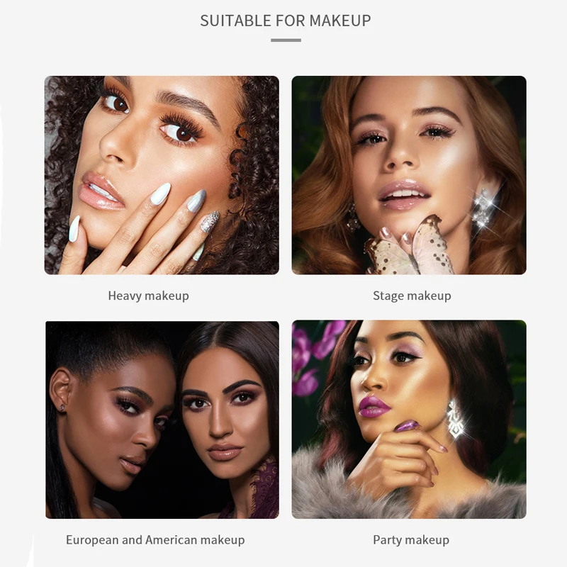 

4 Pairs Synthetic Hair False Eyelashes Soft Transparent Stem Sharpened False Eyelashe Makeup Thick Natural Long Soft Handmade Ey