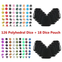 top quality 126pcs polyhedral dice set dragons dices dnd rpg mtg table games dice activity multi sided games dices 18 set