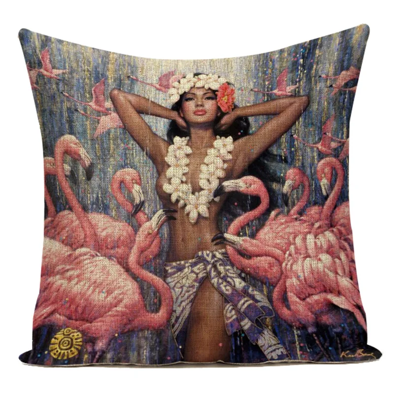 Tiger Elephant Cushion Cover Flamingo Home Decoration Pillows Case Print Car Cushions Covers Animal Woman Bedroom Cases | Дом и сад