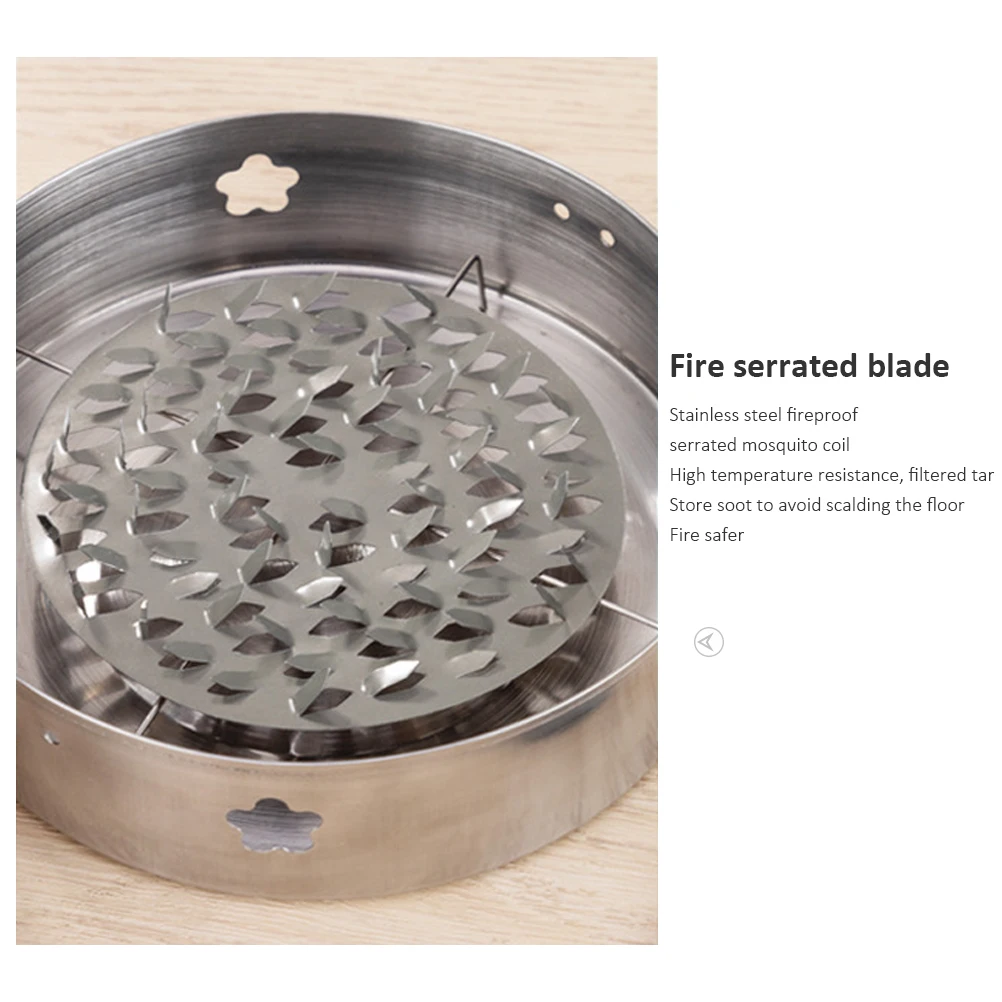 

Handheld Round Mosquito Coil Holder Mosquito Coils Tray Repellent Rack With Cover Stainless Repellent Incense Plate Mosquito Box