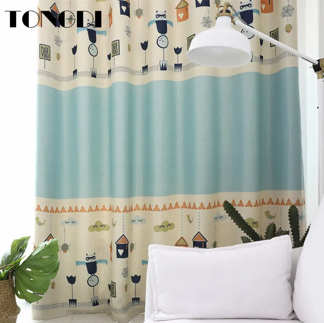 TONGDI Детские светонепроницаемые занавески с мультяшным изображением элегантные