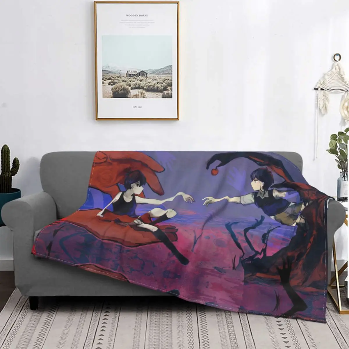 

Omori Flannel Throw Blanket Sunny Hand Black Hair Blanket for Sofa Couch Super Warm Plush Thin Quilt