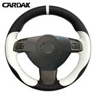 Чехлы рулевого колеса автомобиля CARDAK из искусственной кожи, сшитые вручную, черные чехлы рулевого колеса автомобиля для Opel Astra 2004-2009 Zaflra 2005-2014 Signum 2005