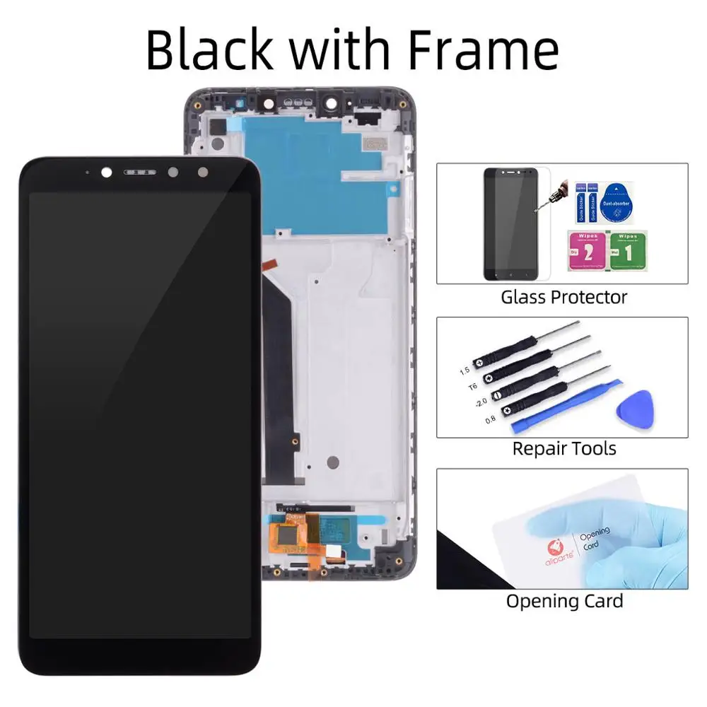 with Frame Black Дисплей для Xiaomi Redmi S2 LCD в сборе с тачскрином на рамке 5.99'' черный белый - Цвет: with Frame Black