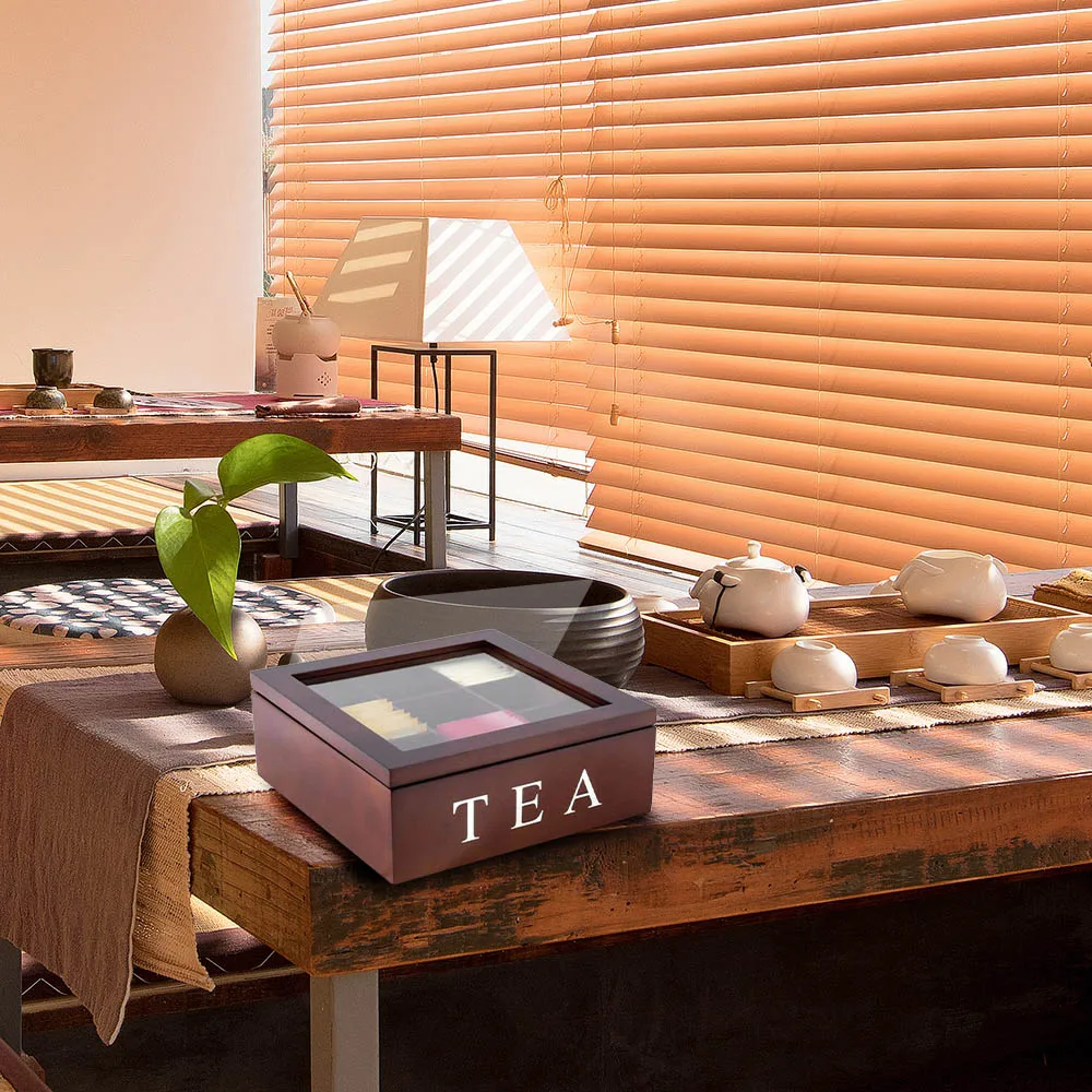 Деревянная коробка для чая из натурального бамбука сумка органайзер чехол