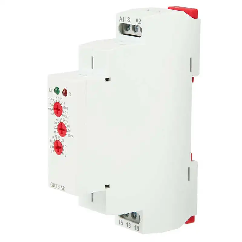 

Solid State Relay GRT8 M1 Multifunctional Delay Time Relay with 10 Functions DIN Rail Mount AC 220V Delay Relay