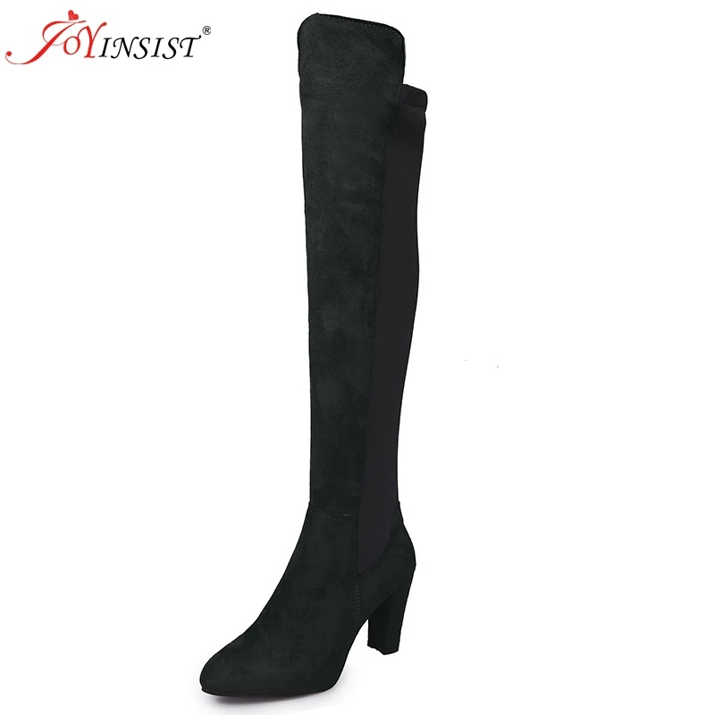 Сапоги женские зимние из искусственной замши выше колена | Обувь