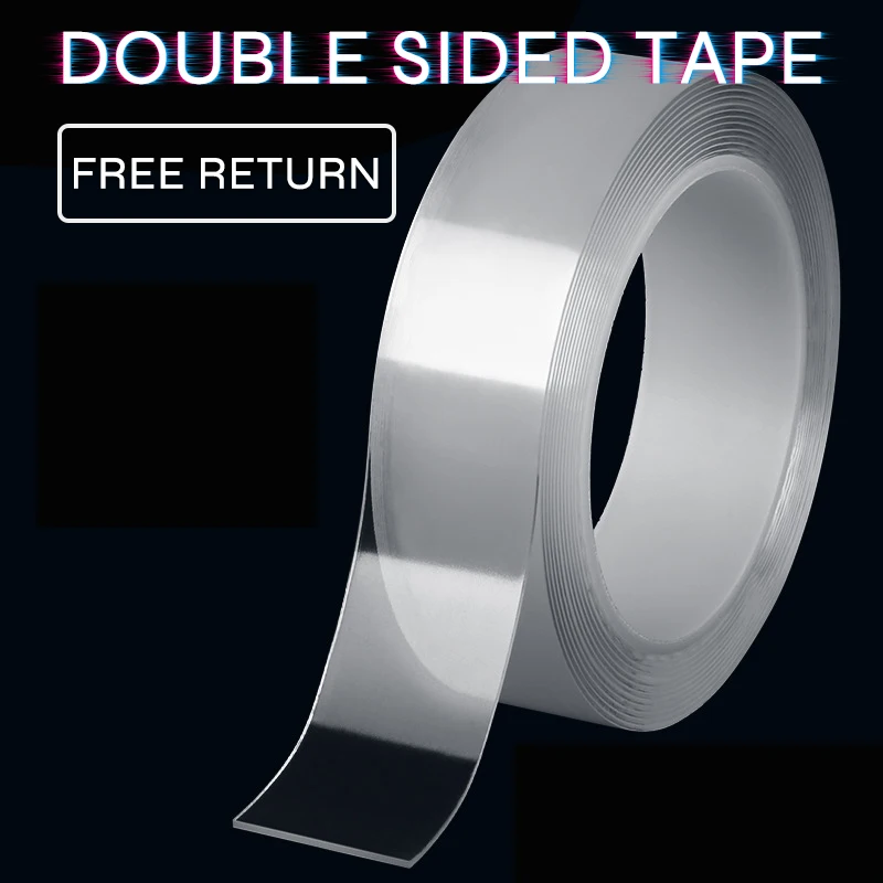 

1/2/3/5m Reusable Double-Sided Adhesive Multipurpose Nano-Adhesive Tape No Trace Washed Glue Loop Disks Tie Glue