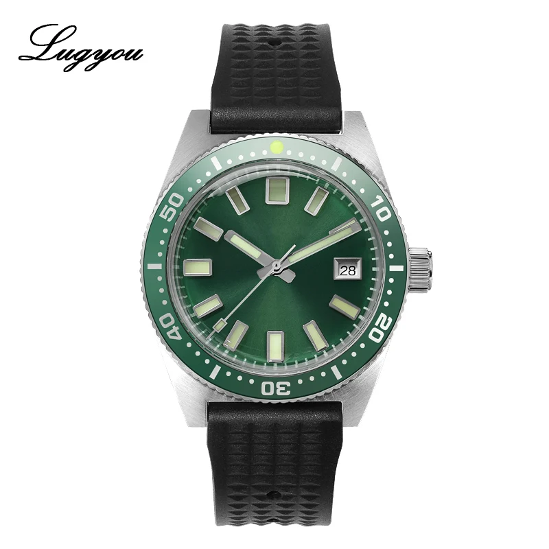 R Gre Ceramic NoLogo Lugyou San Martin 62Mas мужские часы для ныряльщиков автоматические механические часы из нержавеющей стали с сапфировым вращающимся ободком 20 атм металлический браслет SLN - Цвет: R Gre Ceramic NoLogo
