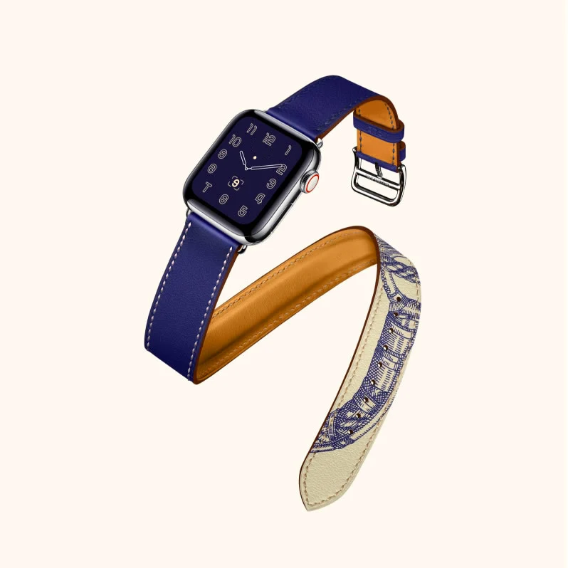 Для Apple Watch Series 5 4 40/44 мм браслет на запястье часы с ремешком из натуральной кожи, ремень удлиненные группа культового двойной тур