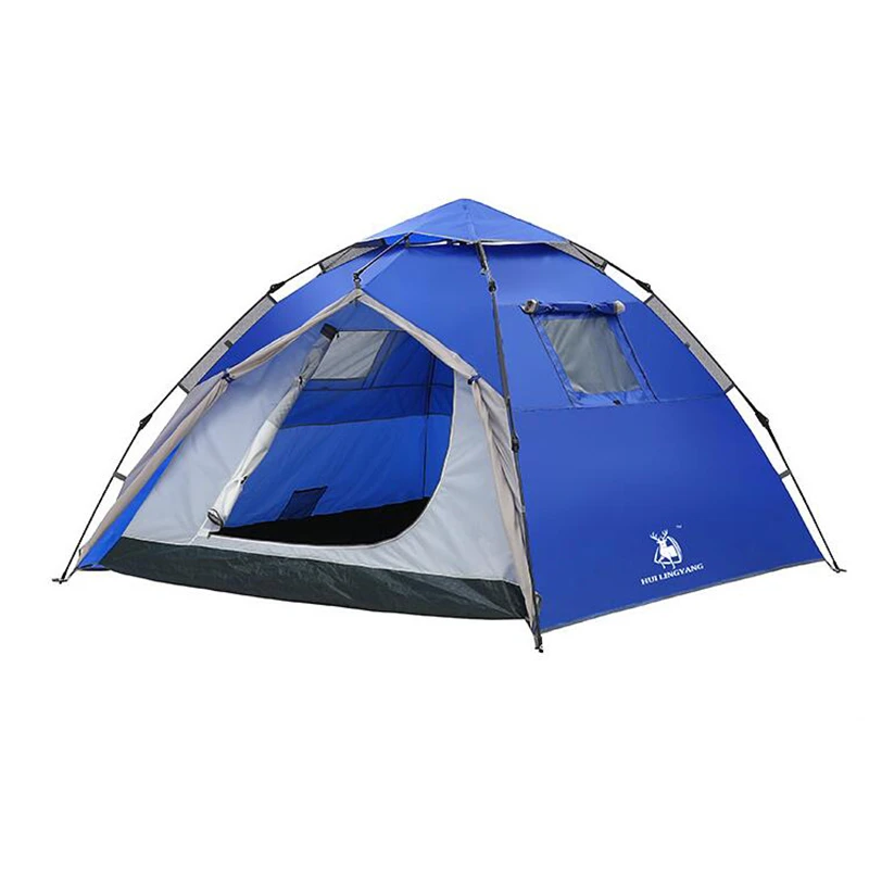 

3-4 People Automatic Tent for Camping Outdoor Waterproof Tent Double Layer Large Beach Climbing TenT (210+60) 145 * 210 Cm