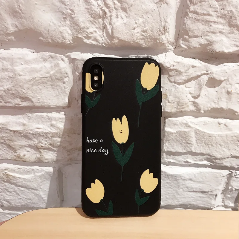Чехол в стиле ретро для iPhone X XR 11 Pro XS Max милый силиконовый чехол с растительным