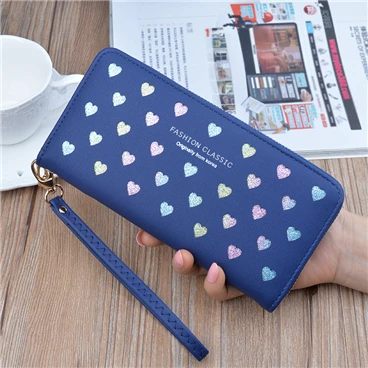 Dark blue Длинный женский кошелек красный/розовый/синий/черный держатель для карт женский кошелек из искусственной кожи на молнии банк/кредитный держатель для карт кошелек - Цвет: Dark blue