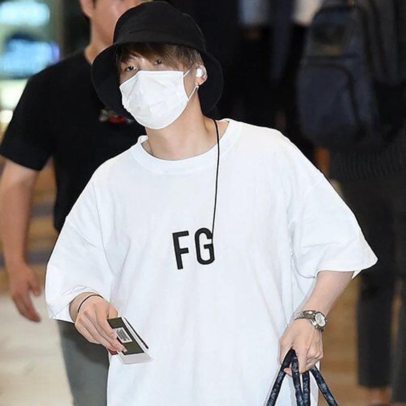 Футболка FRDUN TOMMY FG FRER OF GOD Min Yoon gi футболка с надписью SG для пары коротким рукавом