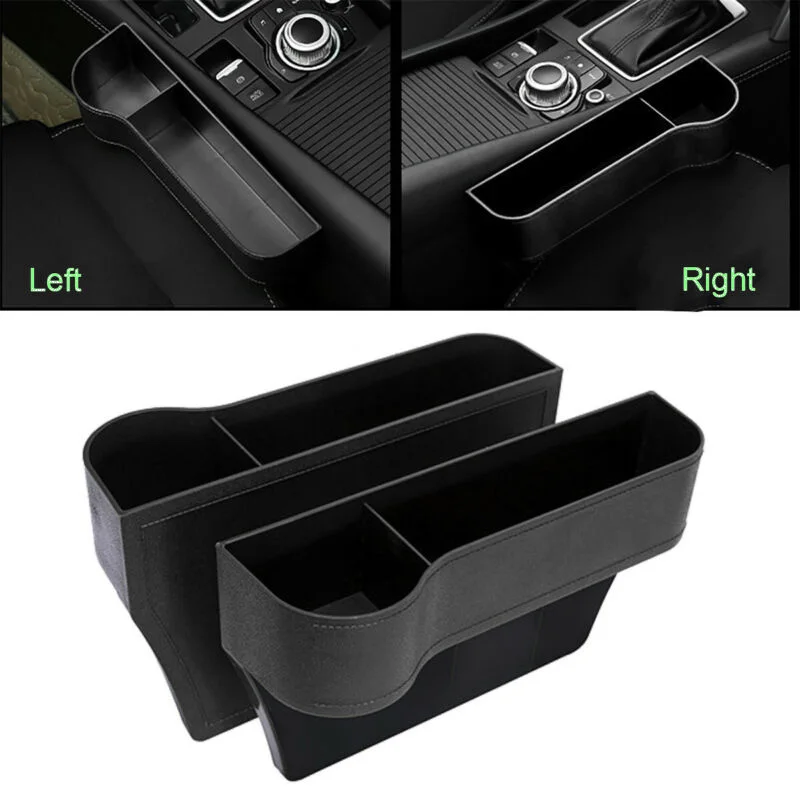 Hot Sale 1 Pair Car Seat Gap Catcher Organiser Storage Box Pocket + Cup Holder Side Black | Автомобили и мотоциклы
