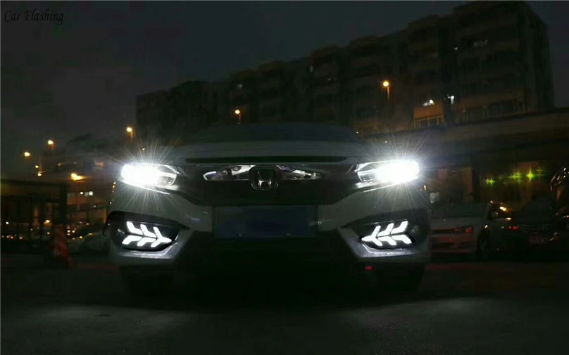1 комплект Автомобильные светодиодные дневные ходовые огни для Honda Civic 10 2016 2017 2018