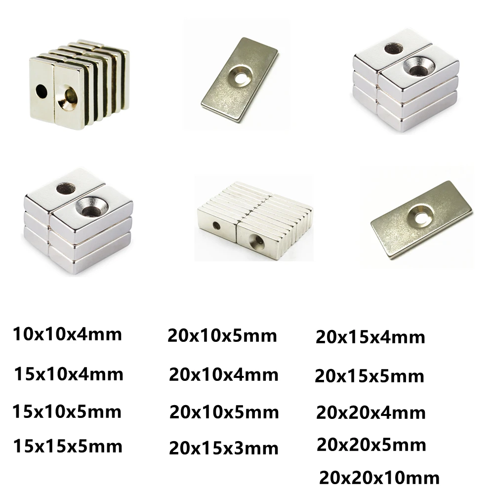 

5 шт. прямоугольный потайной неодимовый магнит NdFeB мощные редкоземельные постоянные магниты на холодильник N35 для DIY