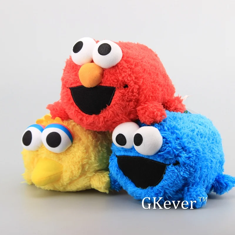 3 шт./компл. 18 см героев шоу Улица Сезам футболка с принтом Элмо куки большая птица