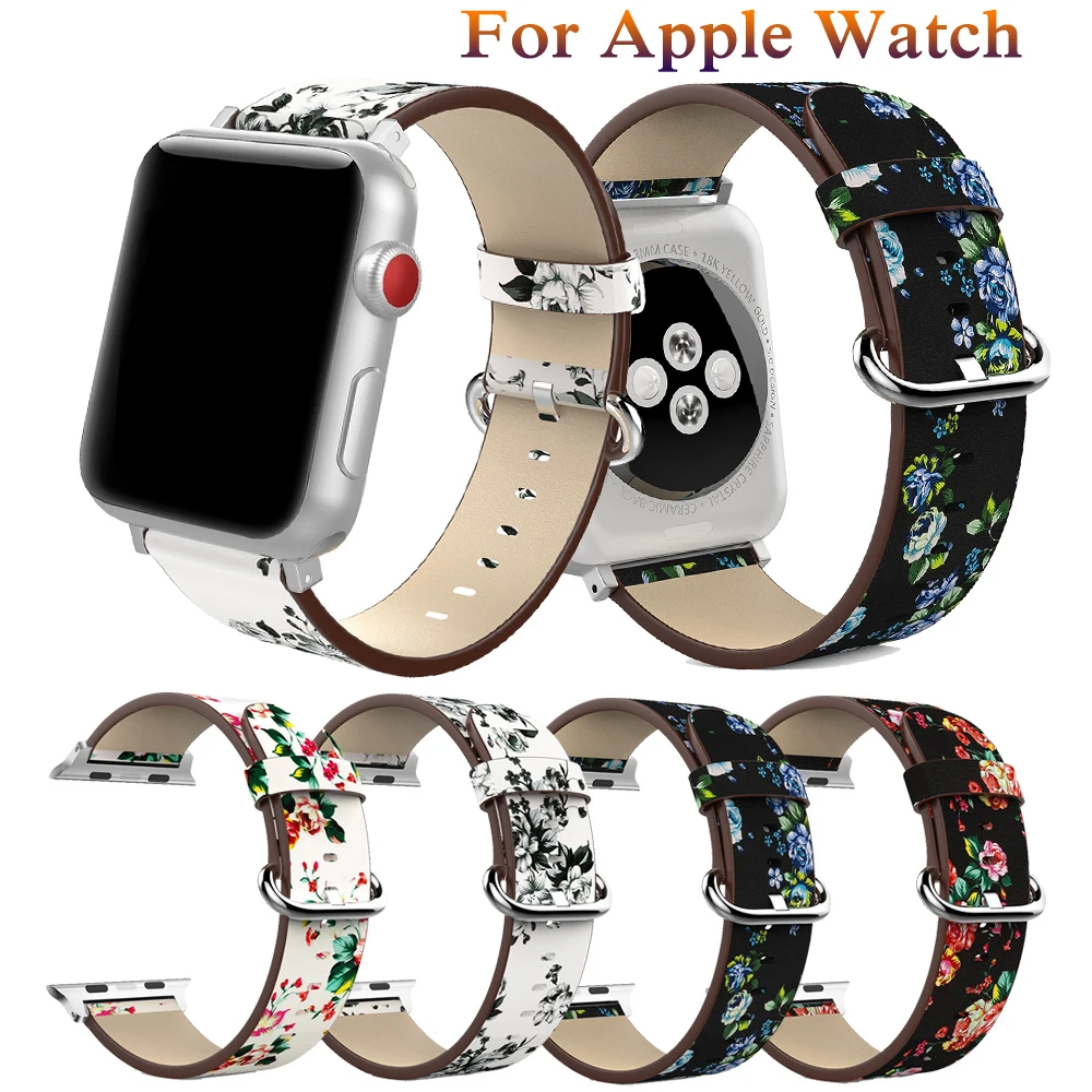 

Ремешок с принтом для Apple Watch 40 мм 44 мм 38 мм 42 мм, браслет для Apple Watch series 4 3 2 1, модные часы, браслеты