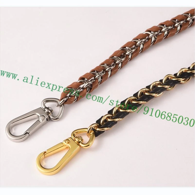 Плетеный ремень на плечо из кожи и цепи для Дизайнерской женской сумочки под