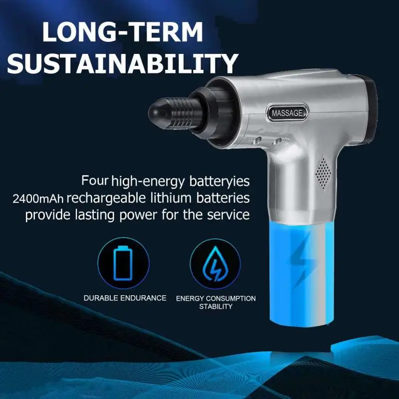 Массажный пистолет для мышц 9 в 1 массажер спортивной терапии тела 4000 об/мин