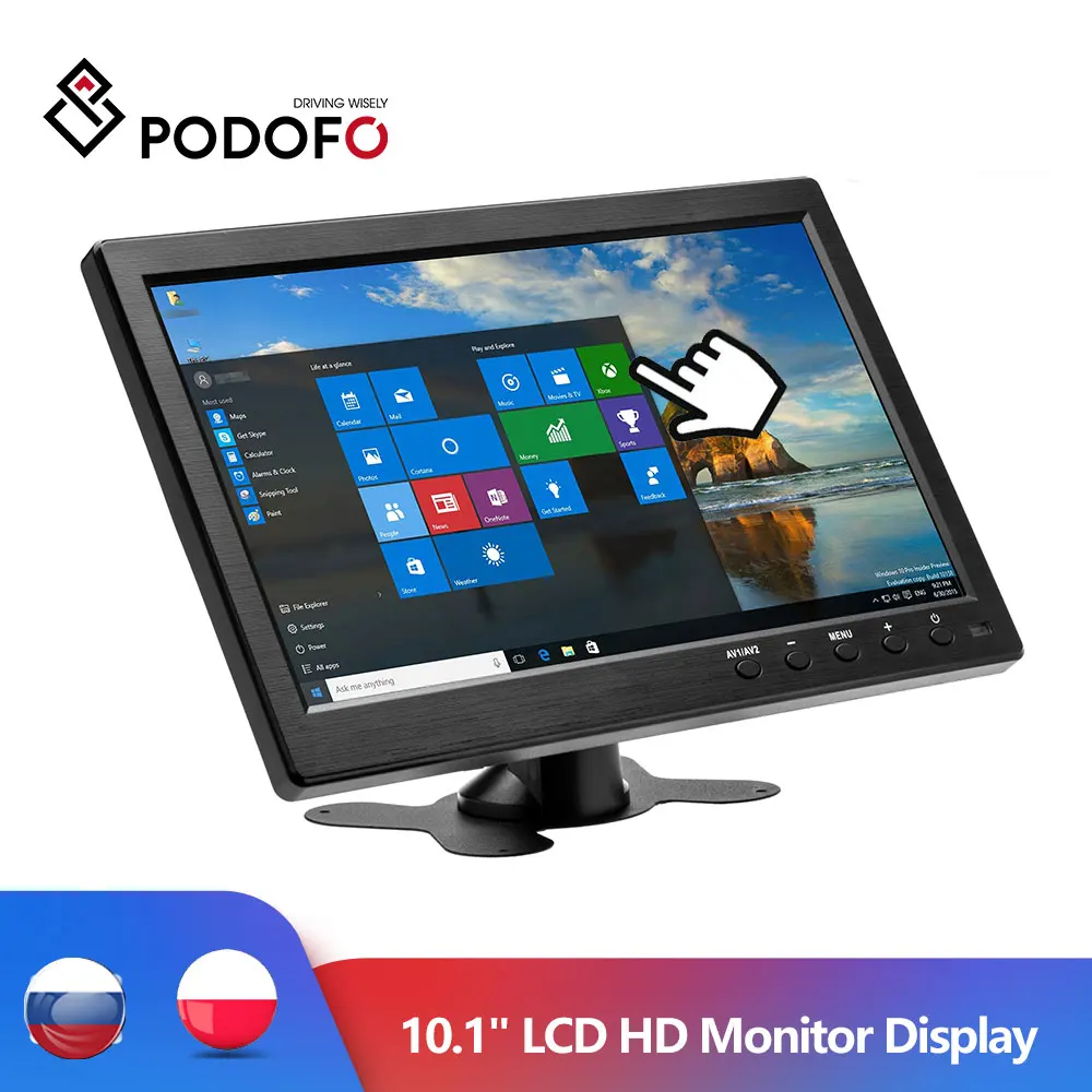 Мини монитор Podofo с цветным экраном 10 1 дюйма ЖК HD 2 канальный видеовход