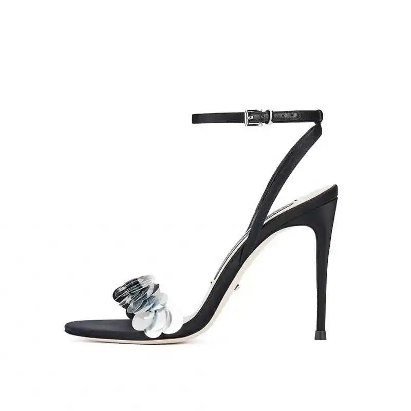 

Summer 2021 spring and summer new Sequin open toe high heels