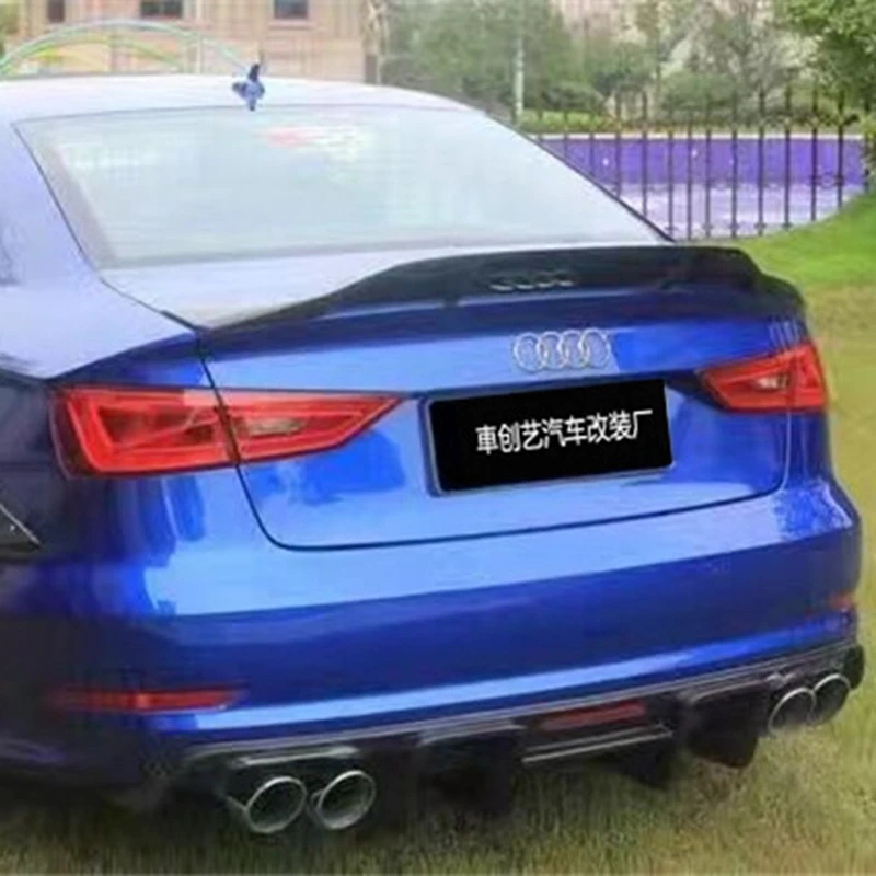 

For Audi A3 S3 RS3 2014 - 2018 High Quality R Carbon Fiber Rear Roof Spoiler Wing Trunk Lip Boot Cover Car Styling