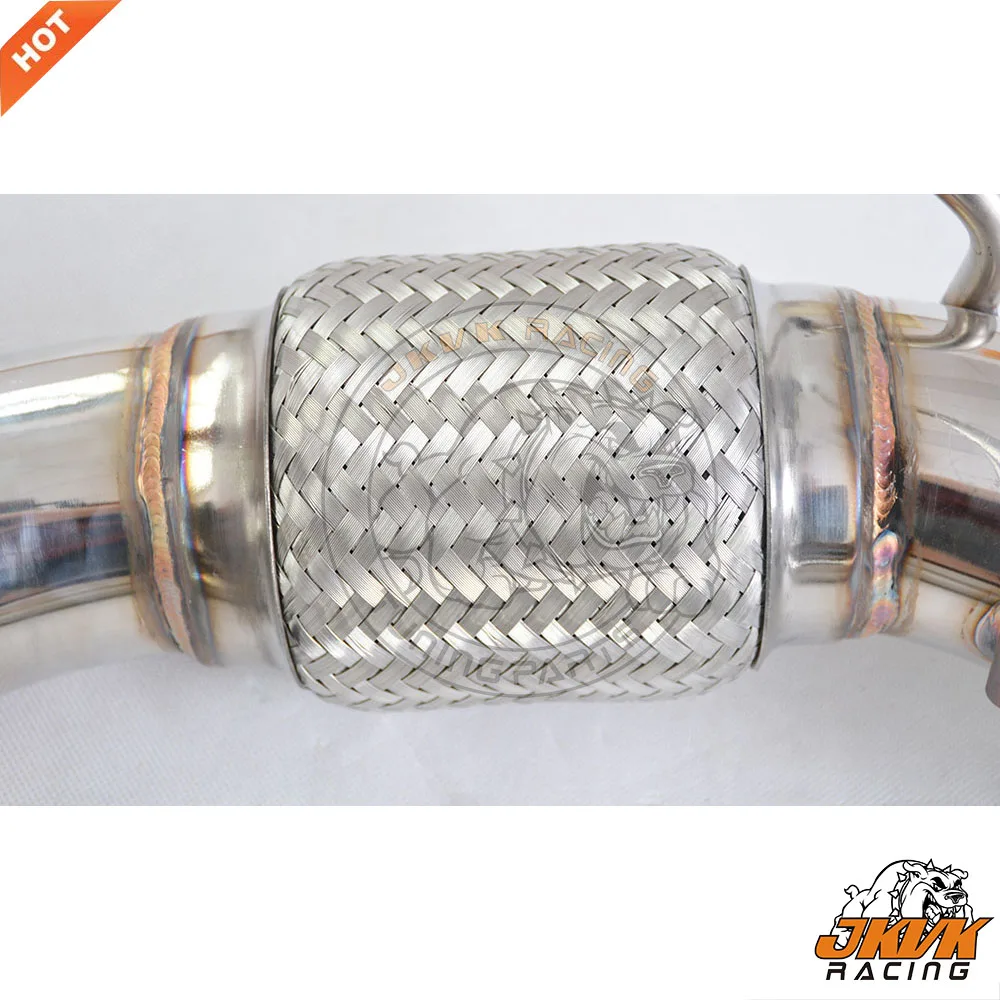 JKVK RACING SS304 выхлопная труба 3 ''с высоким потоком для MK6 R A3 8P S3 TTS 1.8L 2.0L TFSI с 200