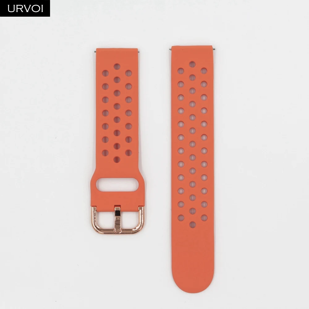 Pink URVOI силиконовой лентой для Galaxy Watch Active/42/46 мм шестерни ремешок для спортивных часов для HUAWEI GT быстроразъемные контакты мягкий сменный 20/22 мм - Цвет ремешка: Pink