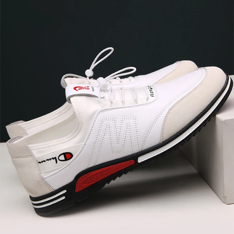 

Male Casual Shoes NEW Office Business Dress Outdoor Sport Sneakers Fashion Men Leather Comfy Slip Increased Heel Footwear