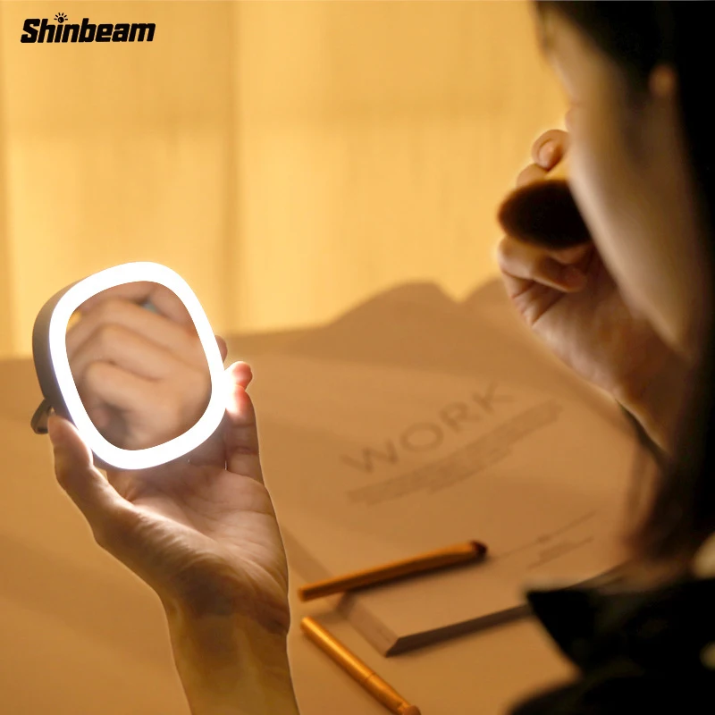 Портативное зеркало для макияжа Hd 300 светодиодов USB яркие цвета с регулируемой