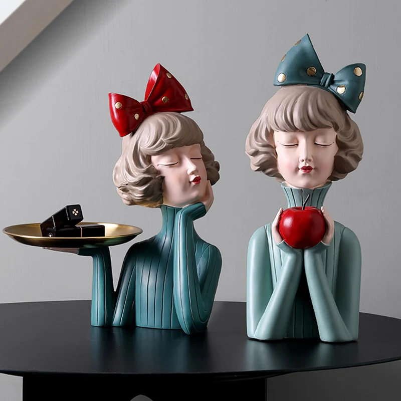 

Modem-Girl Resin Art Statue Fairy Fashion Style Sculptures Desktop Ornaments Home Decor Table Figurines AC889
