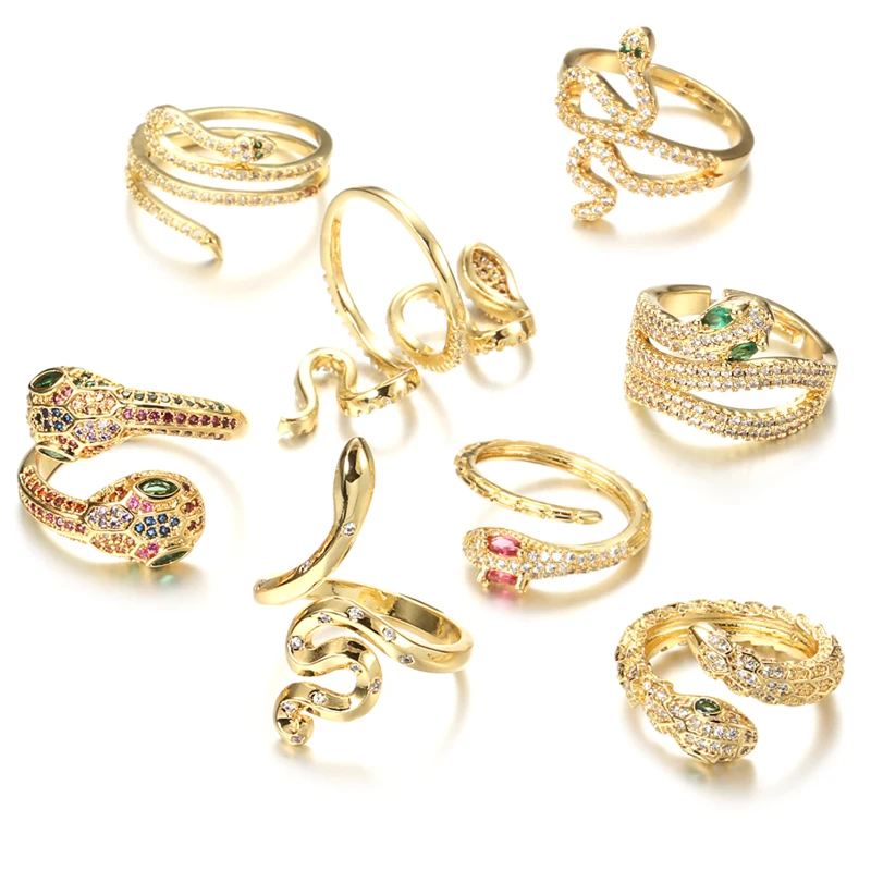 Модные кольца Kinel в виде змеи для женщин кольцо из тибетского серебра с тяжелыми